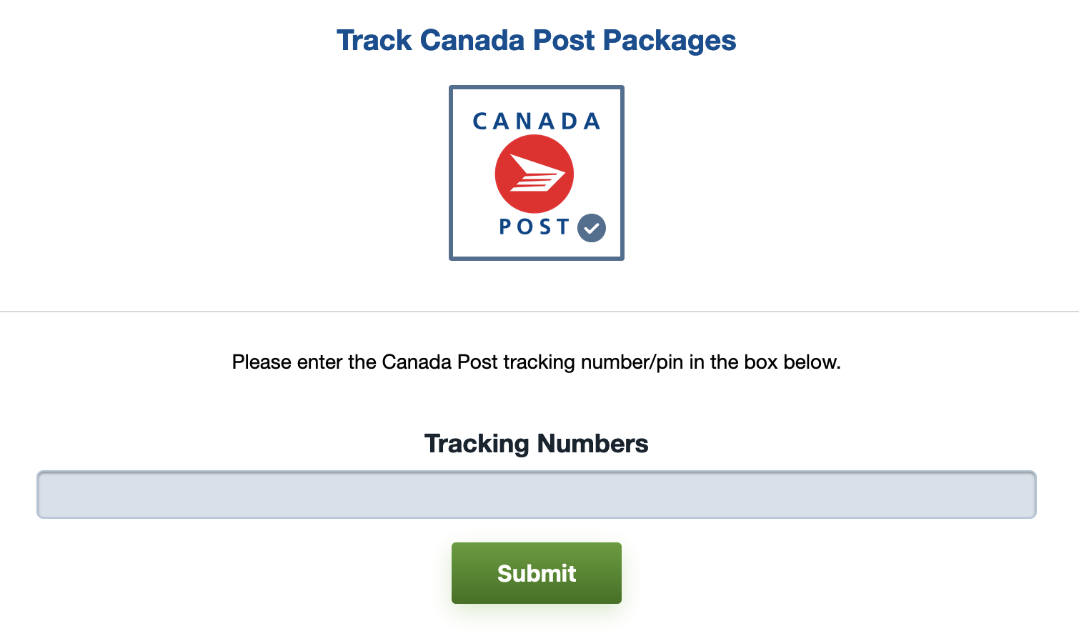 Track CANANDA packages